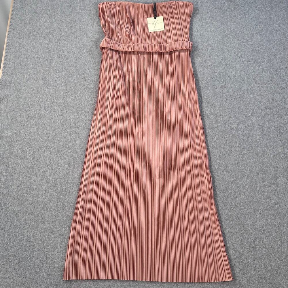 Dress Forum Los Angeles Strapless Midi Dress Women's Medium Champagne Belted New